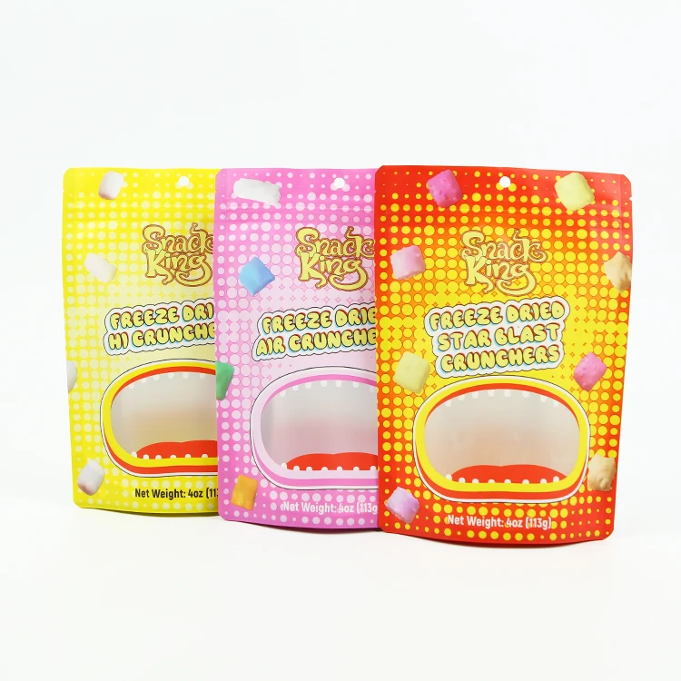 Digital Printing Plastic Dried Fruit Strawberries Lemon Banana Food Pouch Packing Snack Candy Freeze Packaging Bag