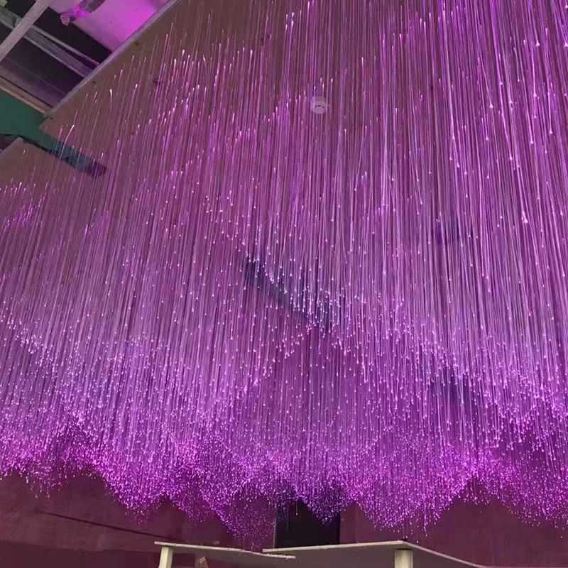 Fiber optic chandelier PMMA plastic optical fiber Hotel and Restaurant corridor fiber optic Lamp