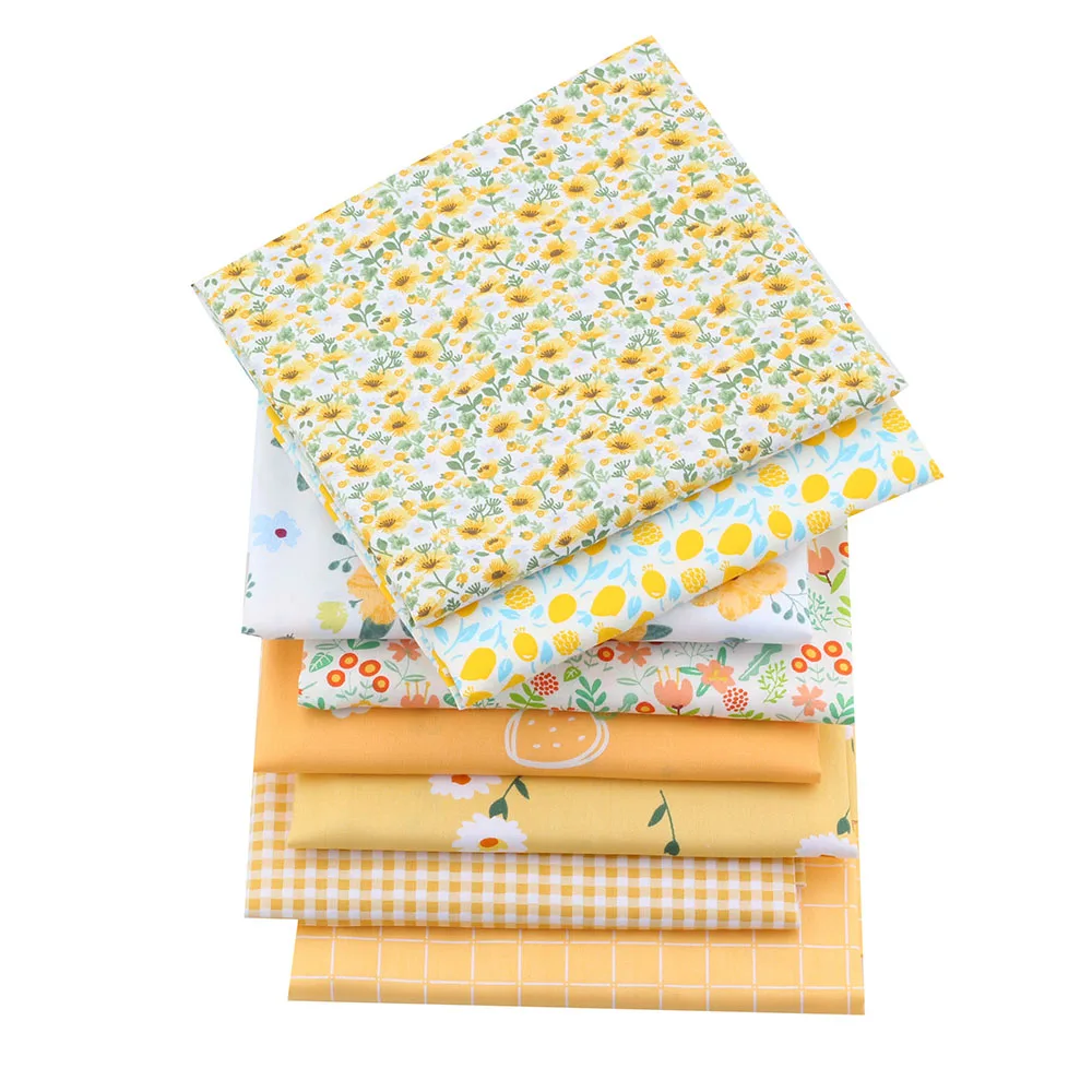 High Quality Yellow Flower Printed 100% Cotton Fabric Home Textile Cloth