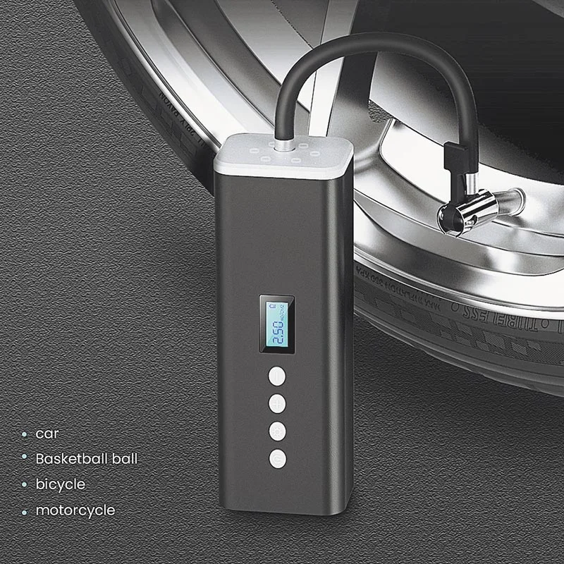 Portable Digital air inflator Handheld Auto Bicycle Tire air compressor mini tyre inflator air pump with power bank