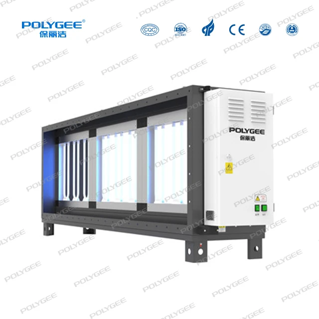 
POLYGEE Fume Removal Rate Commercial Kitchen Fume Esp With Uv Photolysis Electrostatic Precipitator uv light sterilizer 