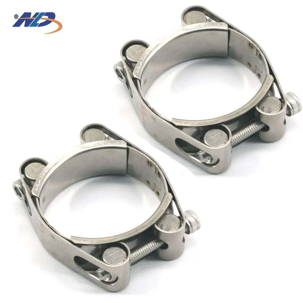 Heavy Duty Stainless Steel Power Lock Hose Clamp Single Double Bolt Customizable OEM Pipe Clamp Metric Measurement System