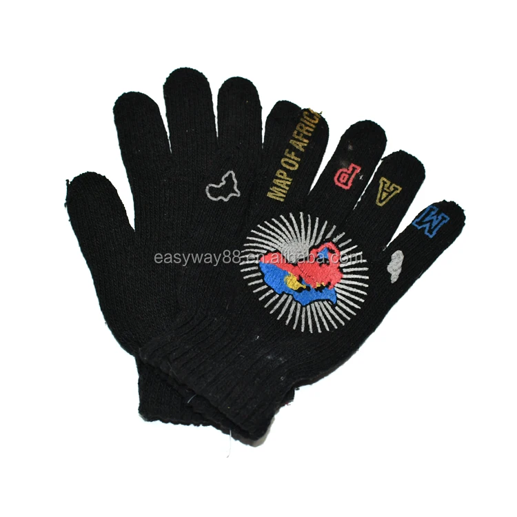 cheap customized logo promotional gift knit gloves for football team/spanish city soccer team club knitted gloves for fans