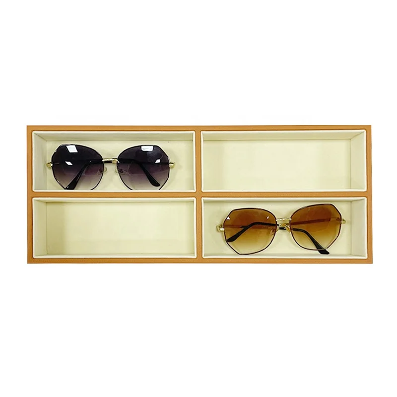Orange PU Leather Cloakroom Closet Wardrobe Dresser Drawer Desktop Storage Jewellery Watch Glasses Organizer Valet Tray Set