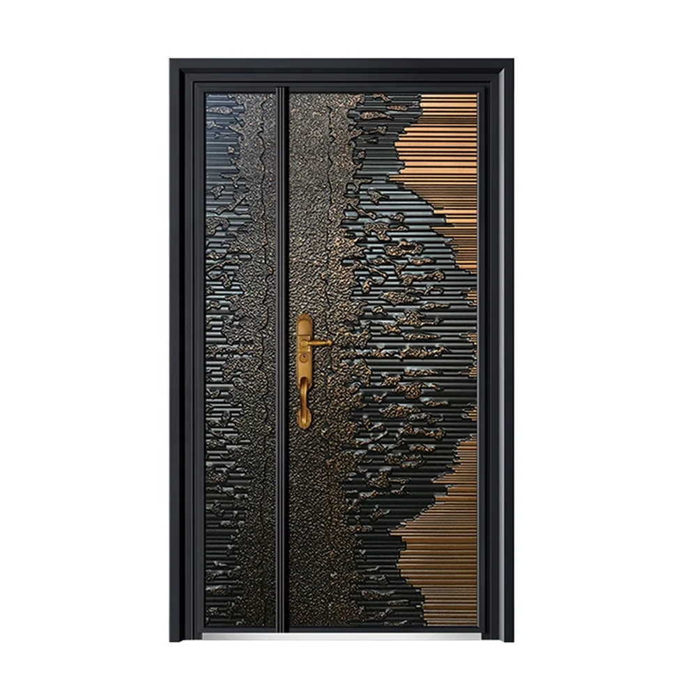 Cheapest German Style Cast Aluminium Door Durable Front Security Door with Stainless Steel Handle