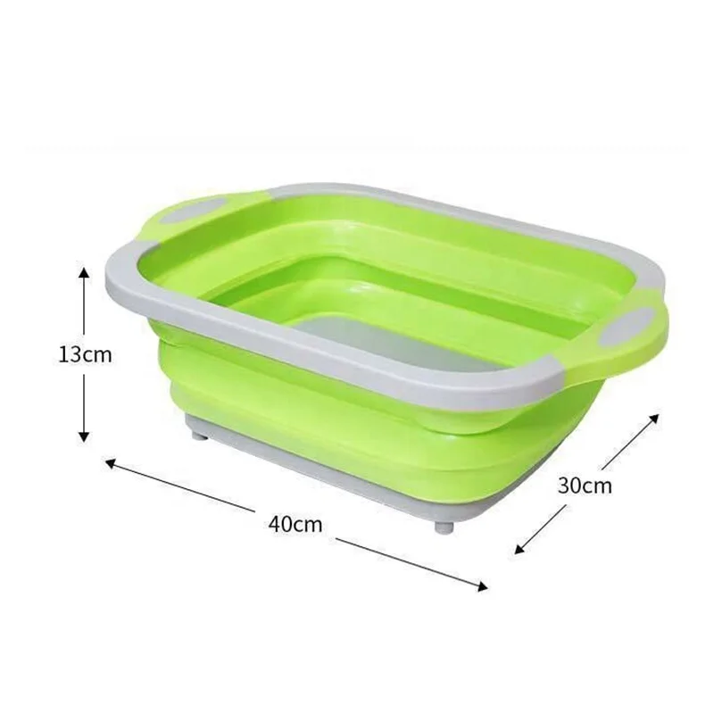 Kitchen Gadget Chopping Board Plastic Folding Cutting Boards Collapsible Basket Portable Drainer