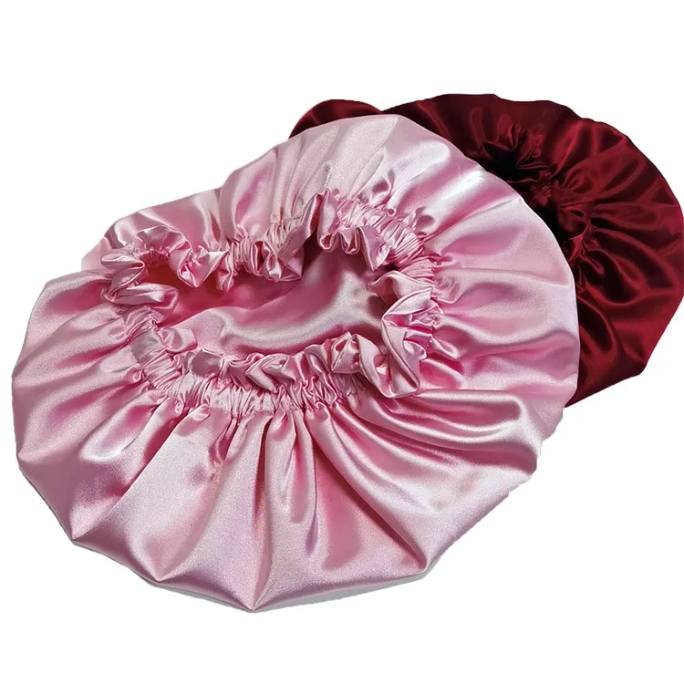 Elastic Imitation Silk Bonnet Satin Eyemask Set Adult And Children Size Gift Set