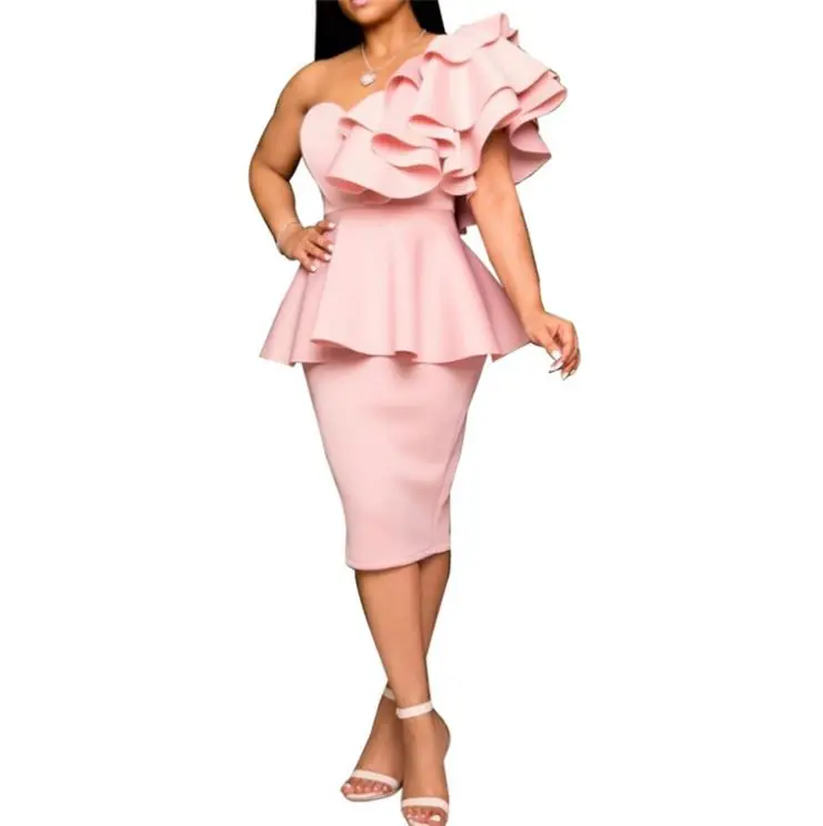 Wholesale Small Moq Ladies Latest Korean Style Midi Straight Dress For Office