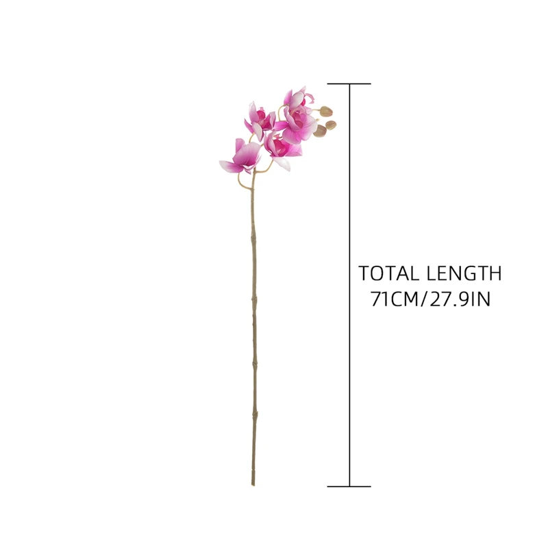 MW18903 Artificial Orchid Stems Real Touch Orchid 27.9 inch Tall Butterfly Phalaenopsis Flower Home Wedding Decoration