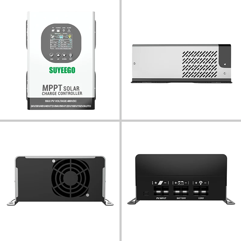 SUYEEGO 120A 60A PV Input Voltage 480VDC 24V/48V/96/120V/192V/Auto Battery Voltage High Voltage MPPT Solar Charge Controller