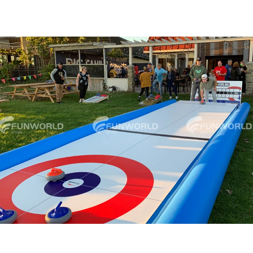 Mobile Portable Ice Skating Rink Curling game Inflatable Street Curling Express Rink Floor