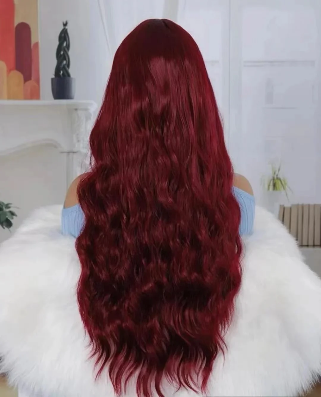 Long Silky Body wave Ombre Color Wigs Futura Fiber Hair 13x4 inch Heat Resistant Synthetic Lace Front Wigs For BLACK Women