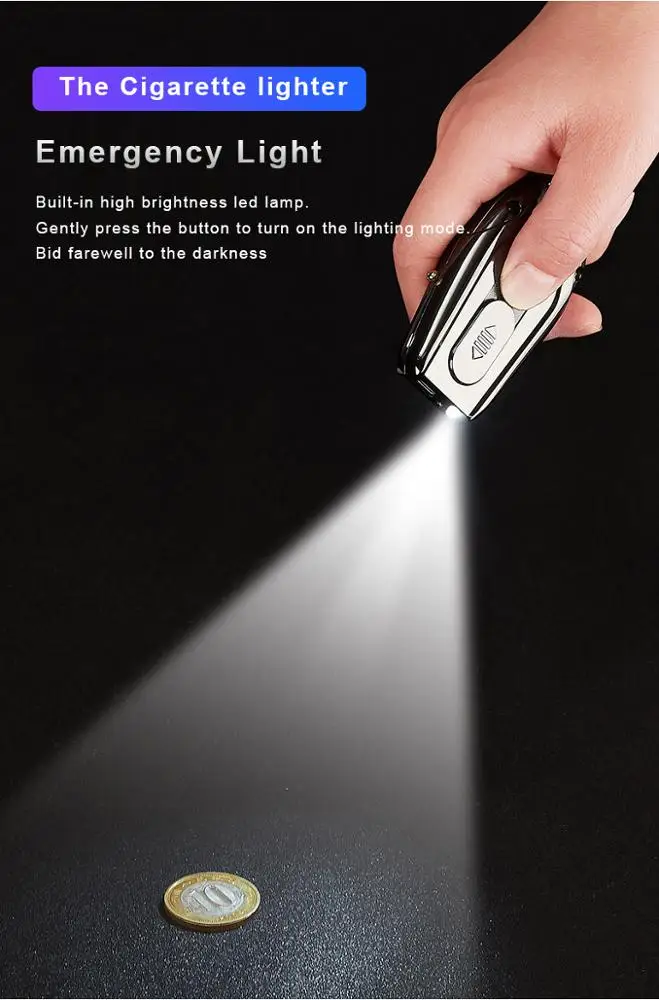 
2020 Flameless And Windproof Usb Watch Lighter For Men With Flashlight 