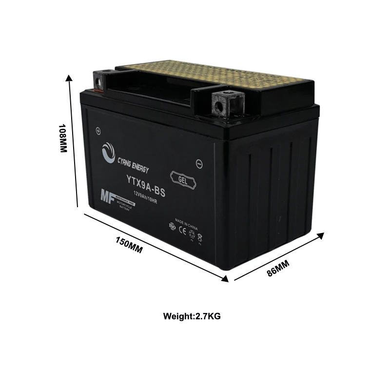  Китай лидер продаж оптовая продажа высокое качество 12V9AH/12N9L-BS/YTX9-BS гелевая сухая батарея для запуска