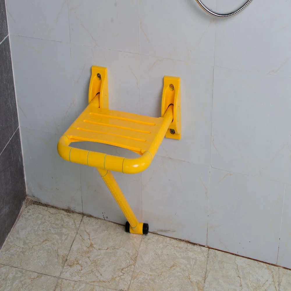 nylon abs folding shower seat with support leg for the disabled