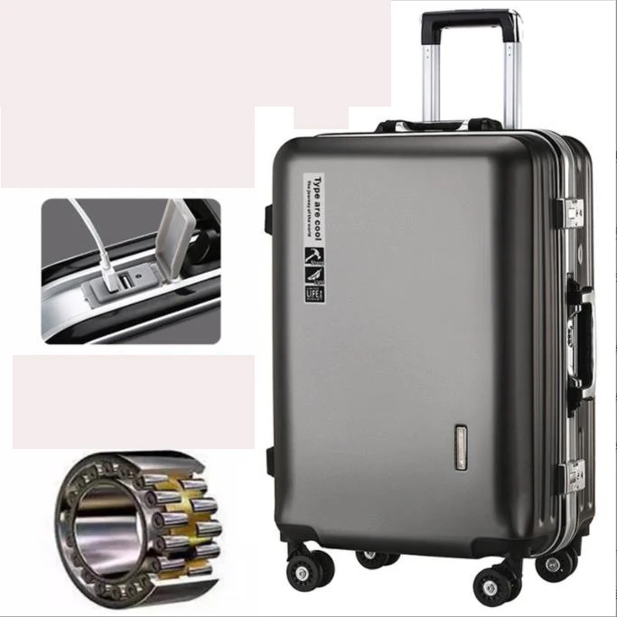 YX16897 Wholesale Manufacturer Aluminum 3 pcs Luggage Trolley Bags Suitcase Luggage Set ABS Suitcases