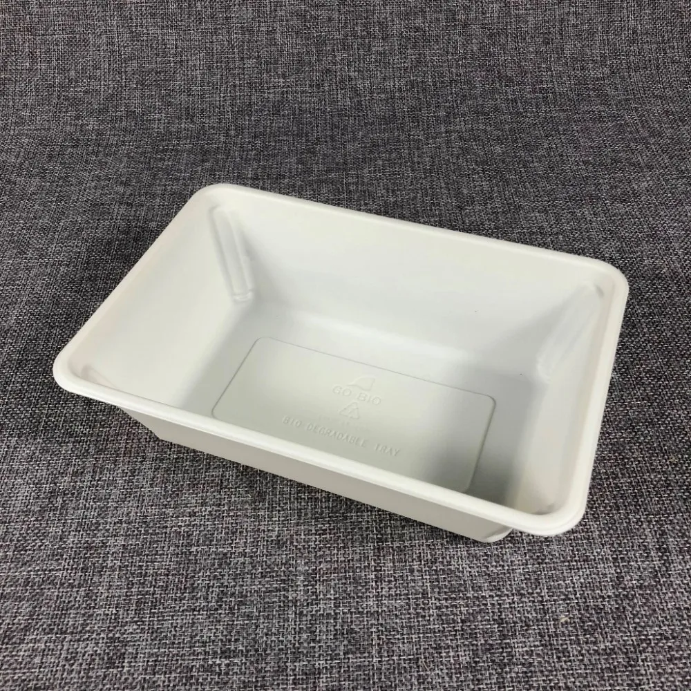 G11 15%off biodegradable disposable cornstarch corn starch large chipy chicken food meat tray clamshell platter