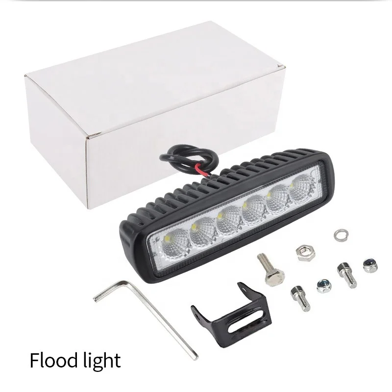 6inch 18w led work light bar spot flood beam offroad driving light for motorcycles cars suv truck