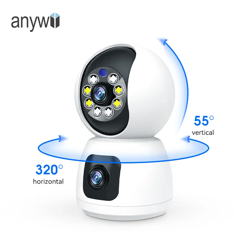 Anywii BestTwo-way Audio wifi security camera AI Human Detection Indoor Dual Lens Wifi Camera