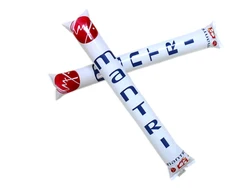 Inflatable plastic cheering sticks