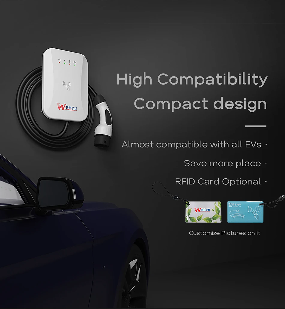  Weeyu OEM EV зарядная станция для электромобиля с разъемом типа 2 7