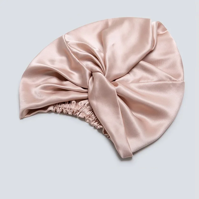 Women Hair Care 100% Mulberry Silk Sleep Cap Bonnet Silk Hair Wrap  with Elastic for Sleeping