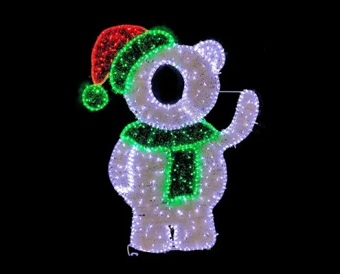 2D Christmas Selfie Station LED Lighting Polar Bears