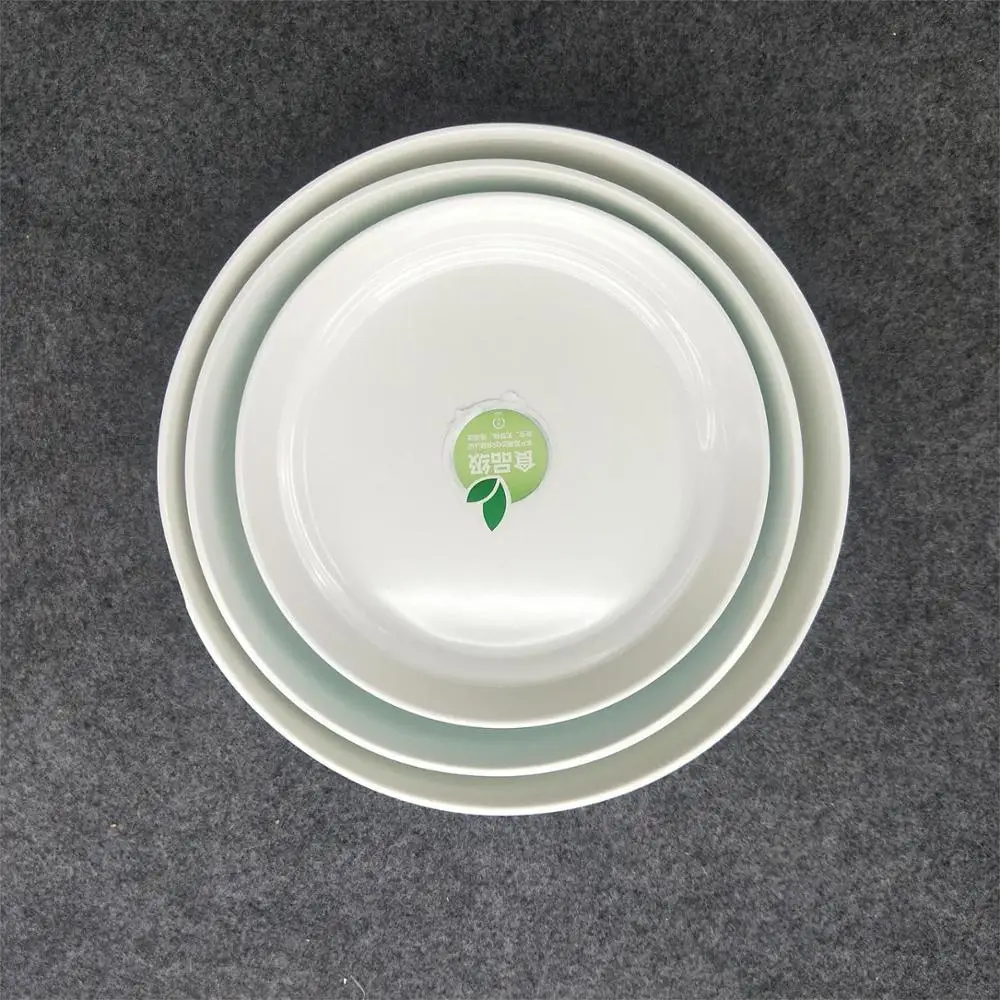 Food grade Two Tone Color Deep Round Plate Melamine soup serving dinner plates