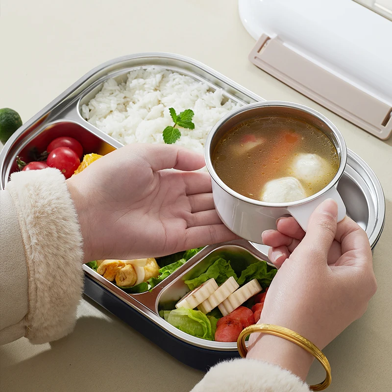 BPA Free 3 to 5 Compartment Airtight Insulated Stainless Steel Bento Tiffin Lunch Boxes Container Lunch Box Kids Adults