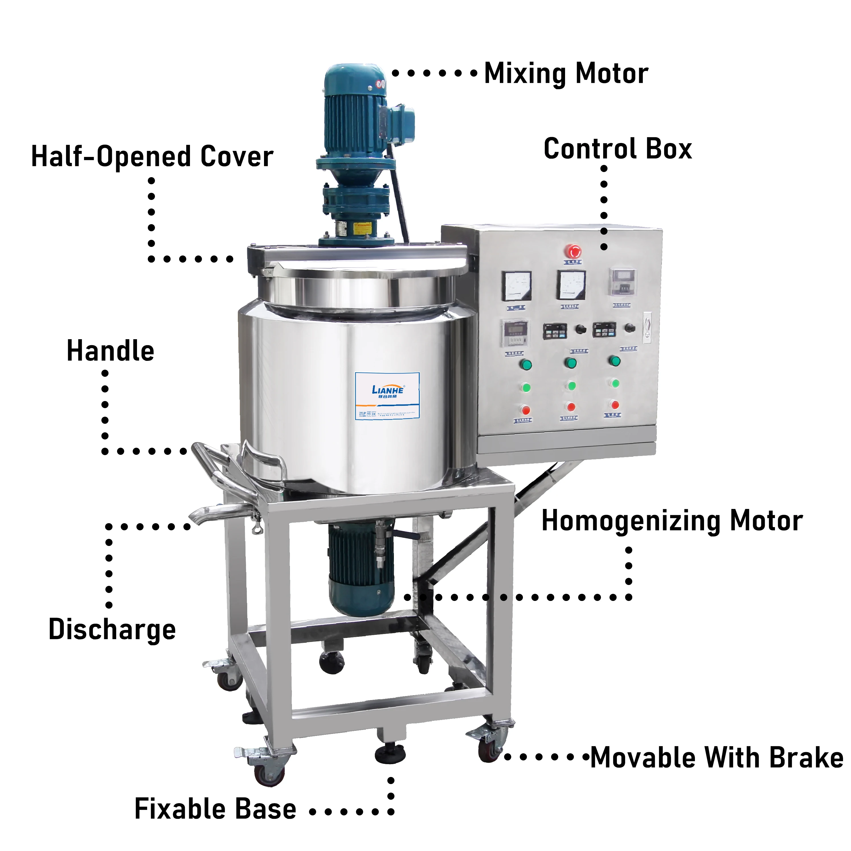 Industrial Mixer For Chemicals Liquid High Speed Mixer For Detergent Liquid And Shampoo Stainless Steel Liquid Mixer Agitator