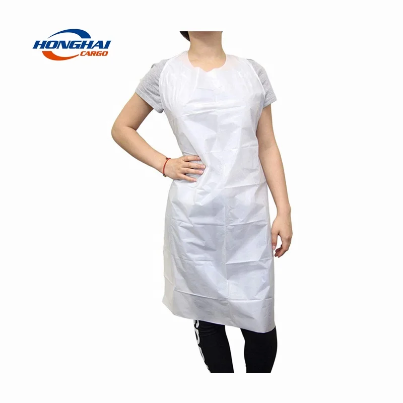 Оптовая продажа белые одноразовые фартуки HDPE/LDPE