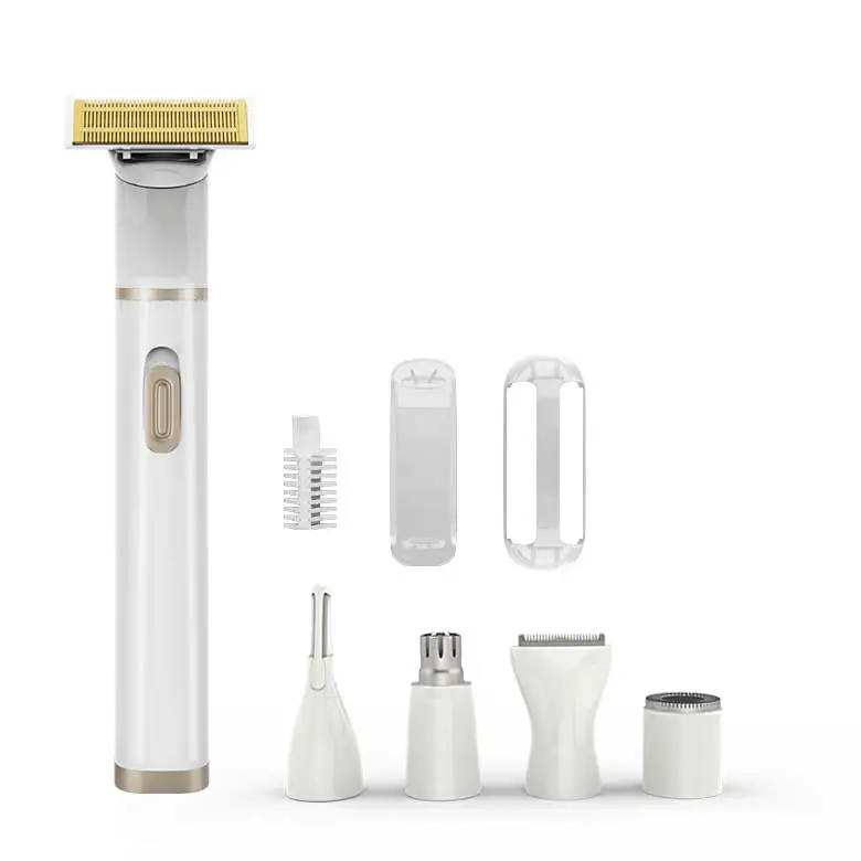 5 in 1 Women Electric Shaver Bikini Trimmer for Eyebrows Nose Public Hair Facial Legs Armpits Electric Razor for women