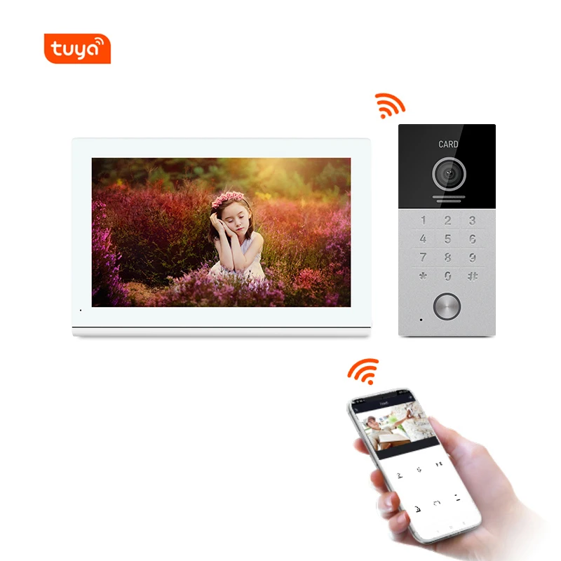 tuya smart 1080P smart doorbell intercom system work with alexa audio google home