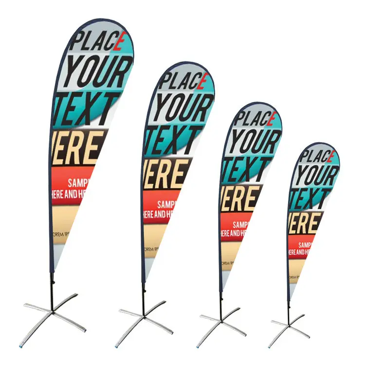 Wholesale Flex Flying Beach Flag Banner Stands Custom Logo Printing Promotional Advertising Outdoor Custom Feather Flags