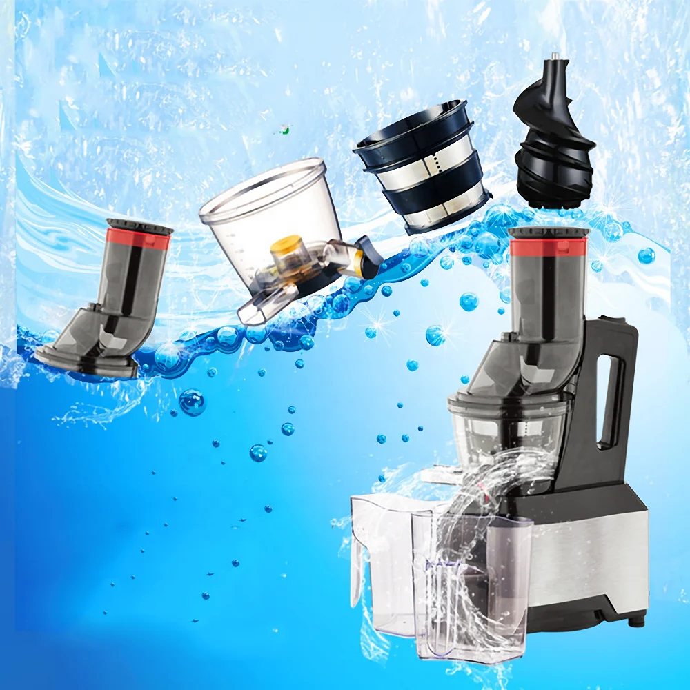 Large Feed Chute Stainless Steel Cold Press Vertical Hands Free Slow Juicer Extractor Machine Orange Blender