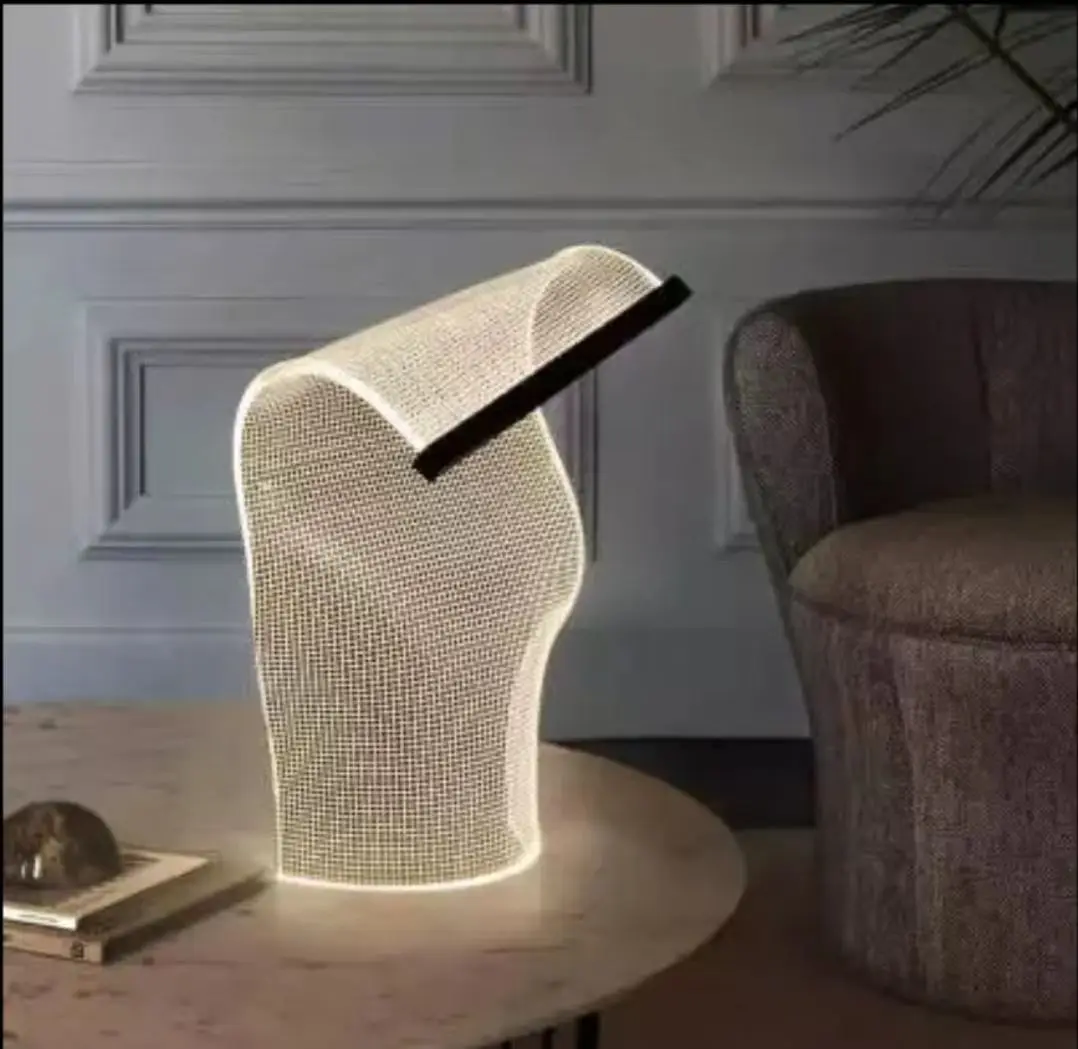 Wholesale modern Nordic decoration special irregular led acrylic vertical floor table bedroom bedside lamp