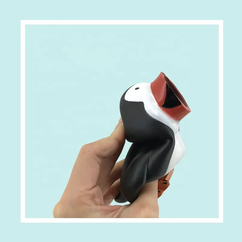 Cute Penguins Soft Rubber Popper Toy Fidget Sensorial Stress Relief Toys with 3pcs Foam Balls Shooting Squeeze Stress Relief Toy