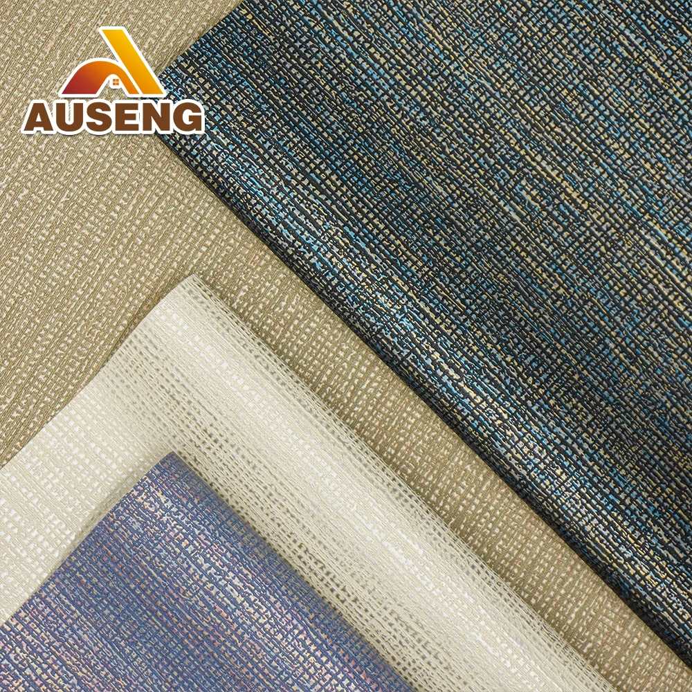 Factory Wholesale Heat Resistant Natural Grasscloth PVC Wall paper Vinyl Wallcovering Wallpaper For Hotel Wall Decoration
