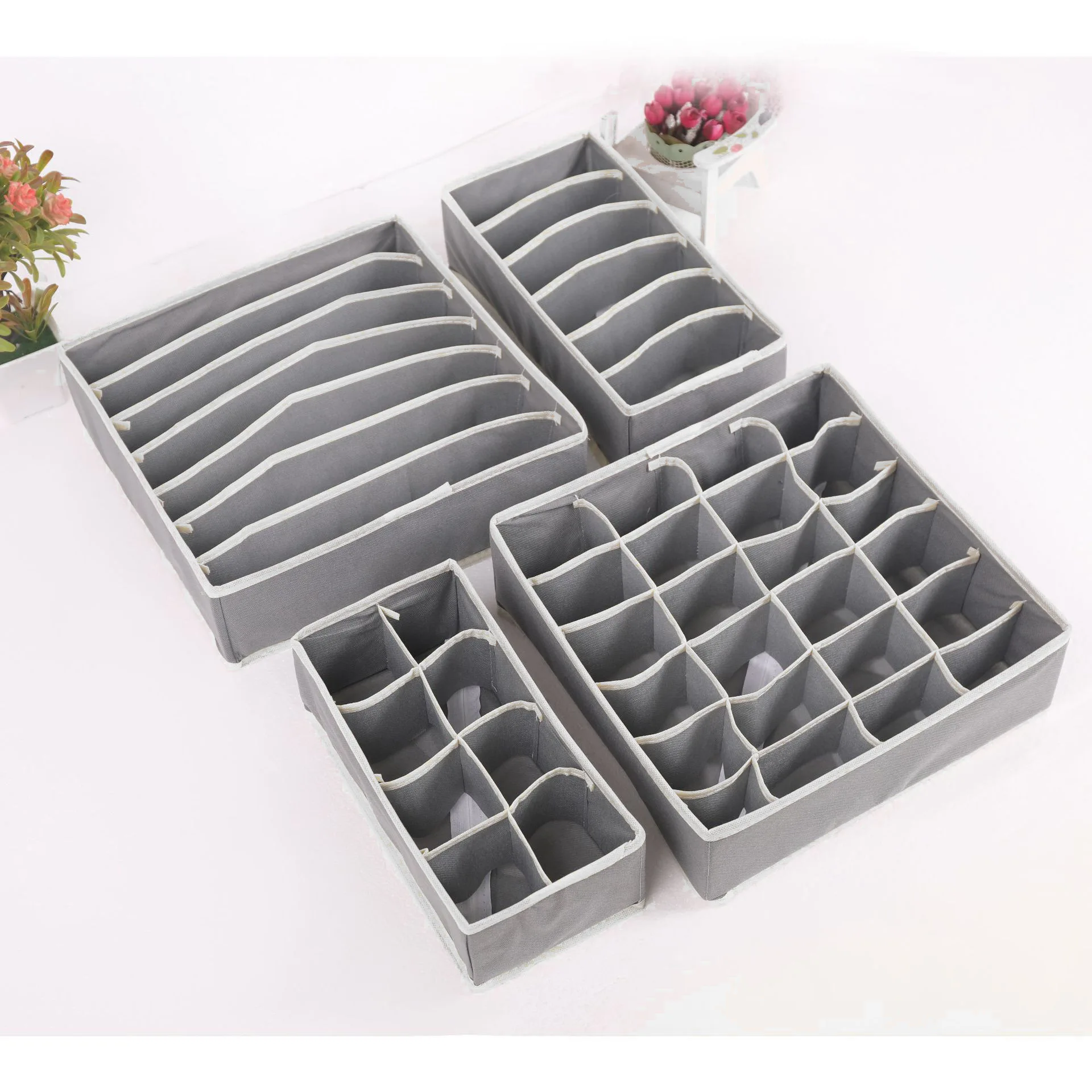 Non Woven Underwear Drawer Organizer Foldable Cloth Storage Box Cube Fabric Containers Basket Bins Divider for Nursery Baby