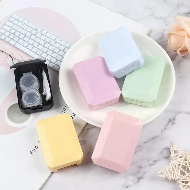 Custom logo contact lens case box small exquisite portable Contact Lenses Cases display boxes cute Plastic Contact Lens cases