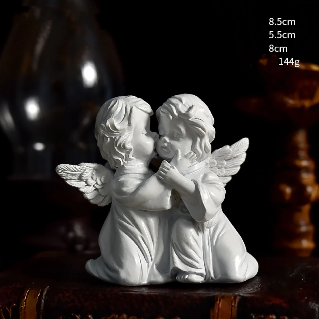 New Design Mini Angel Statue Desktop Gift Small Flower Fairy Ornament Resin Crafts