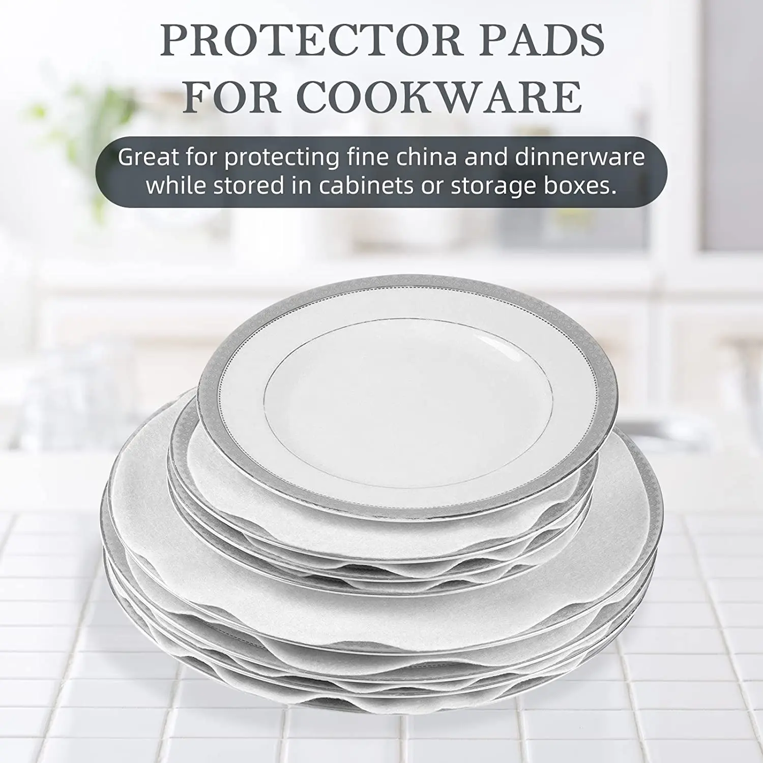 Popular Polyester round Plate Dividers Washable Dish Separators for Kitchen Dining Lightweight Mat Placemat Pad Easy to Clean