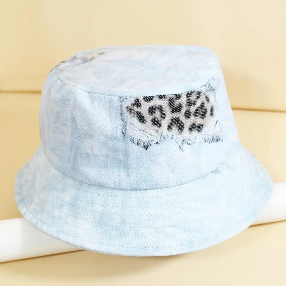 
Dvacaman 2021 Fashion Designed Fire Cow Print Tie Dye Embroidery Fishermen Hat/Bucket hat for Women Wholesale 
