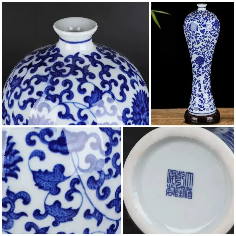 Blue and white antique porcelain Dragon vases
