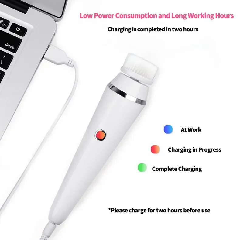 Waterproof Cleansing Exfoliating Beauty Device Skin Care Facial Silicone Electric Facial Cleansing Device