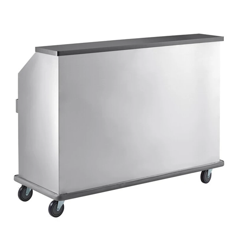 Portable Stainless Steel Bar with Removable Ice Bin Cover New Standard Ice Bin and Two Speed Rails for Restaurant Use