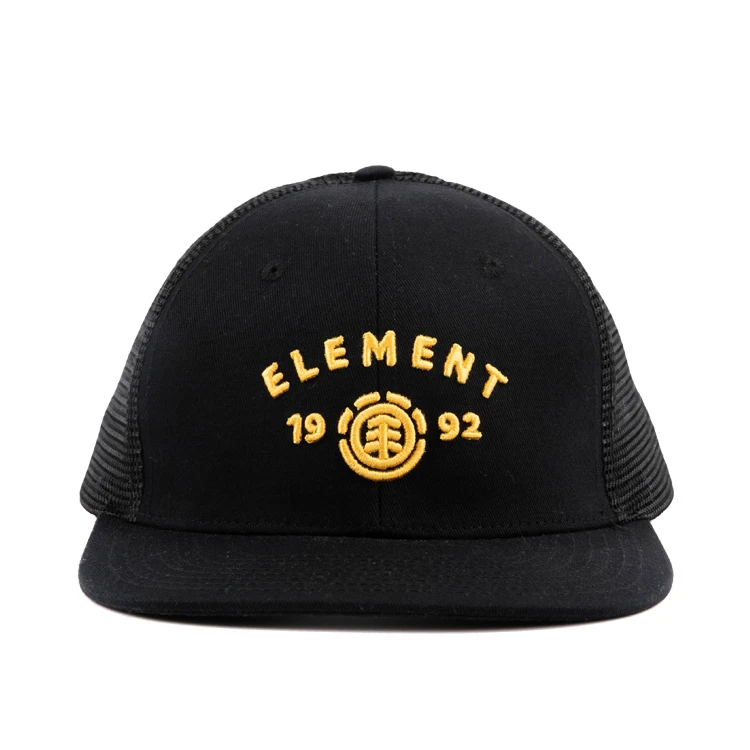 High Quality Usa Men Blank Design 6 Panel Flat Bill 3D Or 2D Embroidery Black Trucker Mesh Snapback Hat Cap With Custom Logo