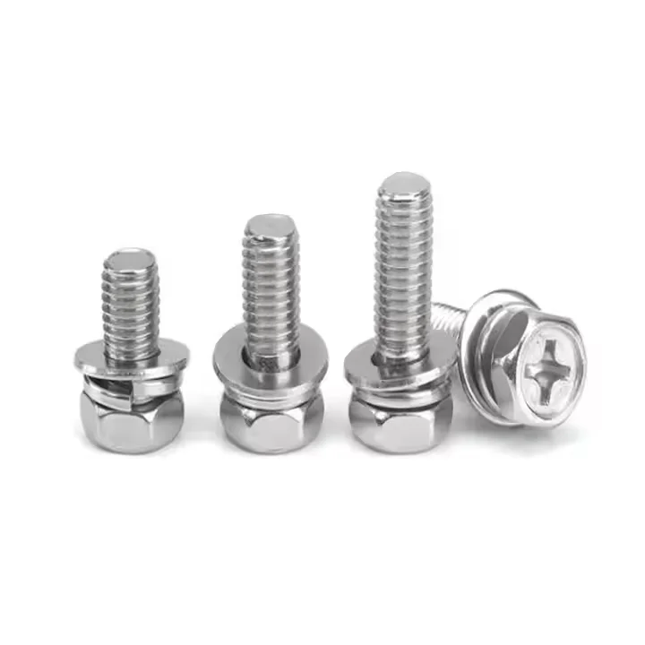 M4 M5 Stainless Steel SS SUS AISI ANSI 304 316 316L A2 A4 70 80 Cross Recessed Hex Head Screw Assembled With Washer Assortment