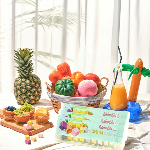 Special Party Snack Cheese Cube Snack (Tropical Fruits and Vegetable Flavors) 80g in total (24 pieces in a bag)