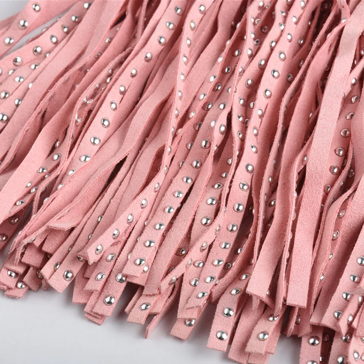 0.6-1.4Mm Faux Leather Tassels Cutting Microfiber Suede Leather Tassel Keychain Long Leather Tassels For Clothing Bags